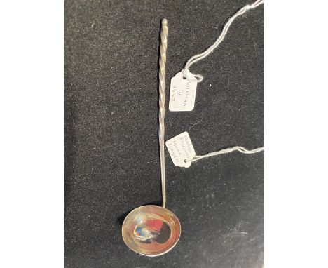 A hallmarked for London 1837 William IV silver toddy ladle with twisted handle by Charles Rawlings and William Summers, 27g 