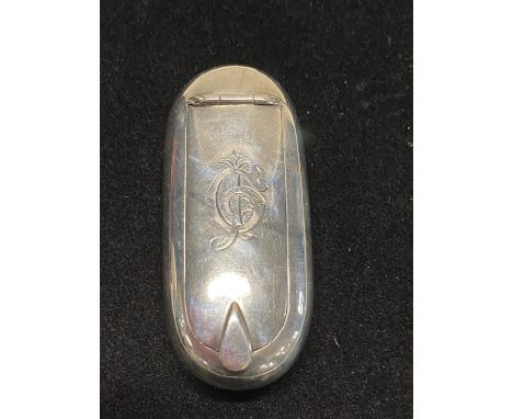 A hallmarked for London 1898 snuff box with monogram to lid and coat of arms to reverse (possibly related to The Baskerville 