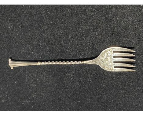 A hallmarked for Birmingham 1897 small toasting fork, by William Davenport, 14g 