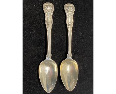 A hallmarked for London 1815 two silver spoons with crest  by Paul Storr, total weight 103g 