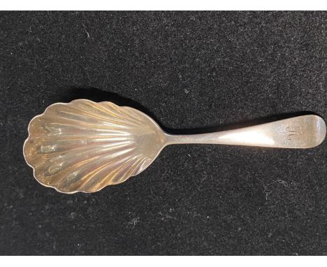 A hallmarked for London 1901 caddy spoon with shell decoration, maker CS&amp;co Ld, 14g 