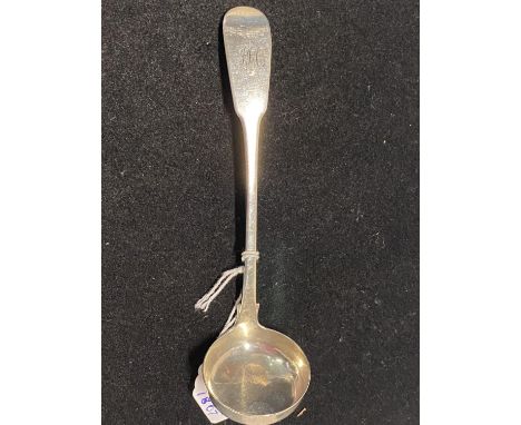 A hallmarked for Newcastle 1807 silver toddy ladle with monogram, maker Reid &amp; Sons, 27g 