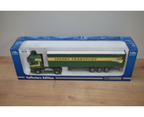 A Universal Hobbies Collectors Edition 1:50 scale Die-cast, 5619A Scannia Curtainside, Sparts Transport, in original box with