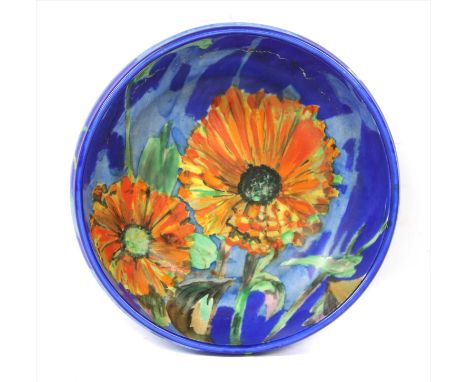 A Clarice Cliff marigold pattern bowl, 18cm diameter