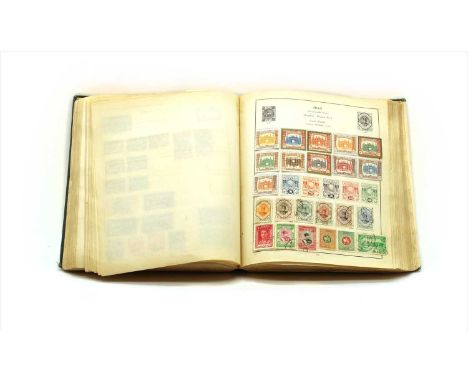 The Centurion postage stamp album , with hundreds of Commonwealth and world stamps, to include GB 1d black x 2, 2d blue, seah