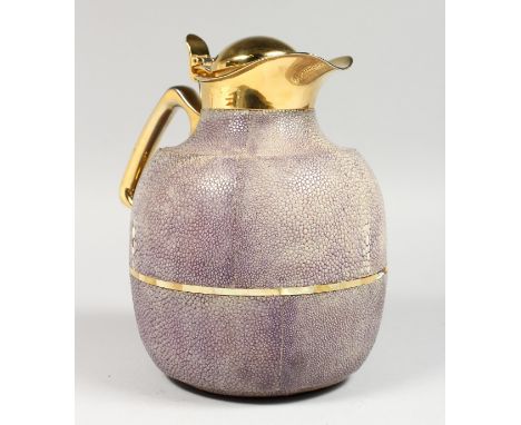 A SHAGREEN THERMOS FLASK.