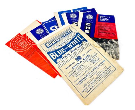 MANCHESTER CITY F.C. BLUE AND WHITE OFFICIAL PROGRAMME, vs. Leeds United, 27th April 1926, along with a collection of other 2