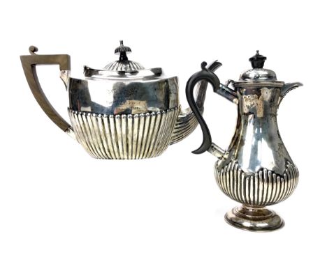 EDWARD VII SILVER TEA AND HOT WATER POTS, Chester and Sheffield marks, both having been awarded to the winner of the Ayr Rega