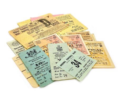 COLLECTION OF MID 20TH CENTURY SCOTTISH INTERNATIONAL FOOTBALL TICKETS, including Scotland vs. Belgium 23 January 1946, Scotl