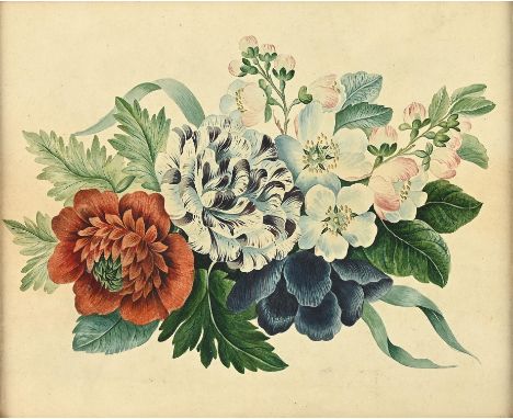 English School, late 19th Century, a group of four botanical watercolours, each around 17 x 20cm, along with a watercolour dr