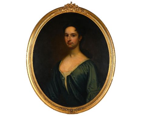 Follower of Michael Dahl, Portrait of lady said to be Dorothea, Lady Fitzroy, oil on canvas laid on board, bears inscription 