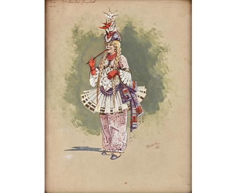 C. Wilhelm (William John Charles Pitcher, British 1858-1925), a costume deign for Herbert Campbell as Mrs Ali Baba in a Drury
