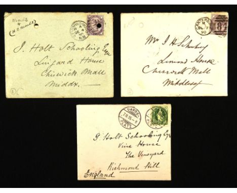 ARTHUR CONAN DOYLE, two letters to J.Holt Schooling, with envelopes, the first from Switzerland dated 7th Feb. 95, the second