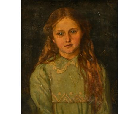 Harry Robert Mileham (British 1873-1957), a portrait of a young girl, oil on canvas, signed and dated 1914, 53 x 46cm.Conditi