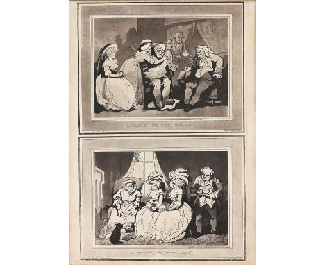 Thomas Rowlandson (British 1756-1827), A Visit to the Uncle, and A Visit to the Aunt, etching and aquatint, 36 x 23.5cm overa