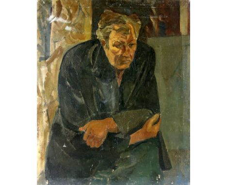 Portrait of a man unsigned oil on canvas, 90cm x 75cm .    