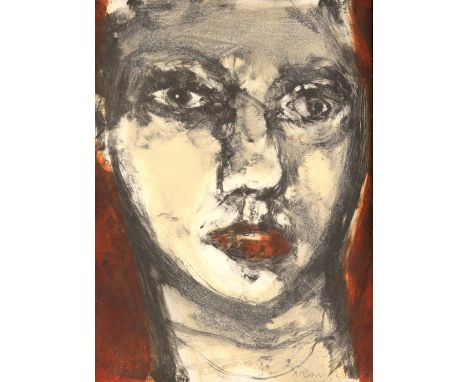Hughie O'Donoghue RA (British, b.1953). Signed limited edition print, 'portrait', signed in pencil and numbered 26/75, 31.5cm