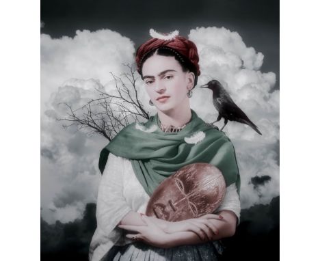 Tan Tolga Demirci (Turkish, b.1974). Surrealist portrait of Frida Kahlo. Limited edition photographic print, digital collage.