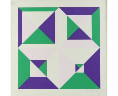 Updated description. Hans-Jörg Glattfelder (Swiss, b.1939). Abstract print (serigraph), signed and dated 71,&nbsp; 47/50 , 48