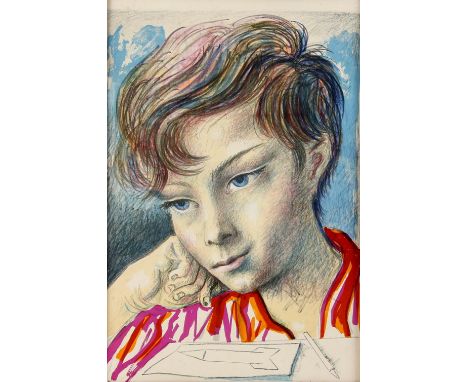 Antonio Berni (Argentina, 1905-1981), portrait of a young boy, signed in pencil, colour lithograph, numbered LXXII/CL, with c