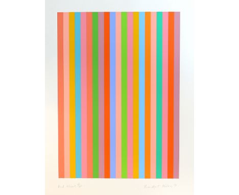 § Bridget Riley CH CBE (British, b.1931). 'And About', screenprint, 2011, signed and numbered 25/120 in pencil, 71cm x 55.5cm