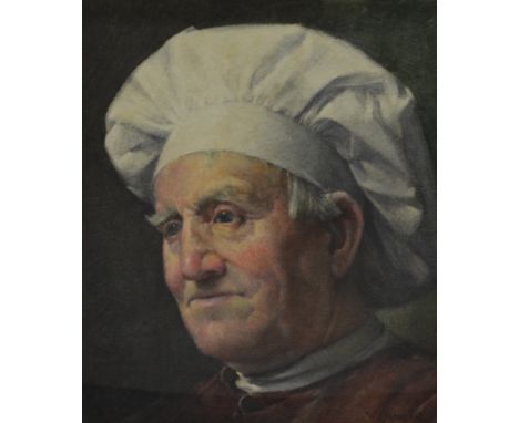 WALTER JENKS MORGAN, RBA (1847-1924) - Portrait of a chef, watercolour, signed, framed, 34cm x 27cm 