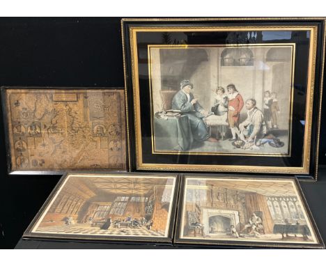 Prints W R Bigg R A, After, The Truants, coloured lithograph, 45cm x 55cm. ornate ebonised and gilt frame, 68cm x 78cm overal