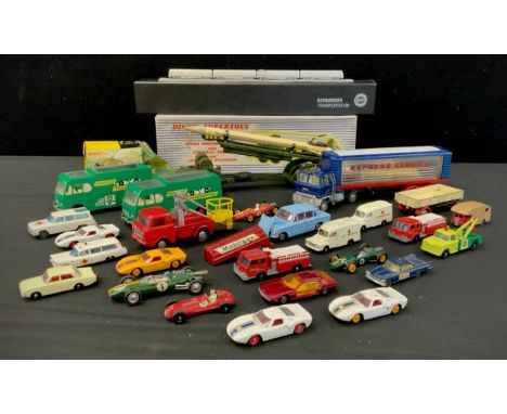 Toys - Diecast Vehicles  Corgi Major Toys Express Services 1137 Ford Articulated wagon,  Dinky Triumph 1300,  Supertoys 666 M