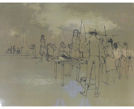 Jean Jansem (1920-2013) - 'Marcheoau Poissons', pencil signed limited edition lithograph, with certificate of authenticity, a