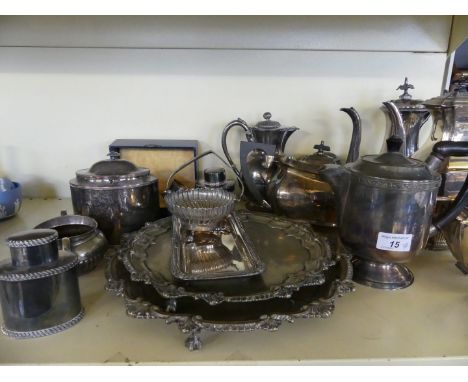 A collection of 19th Century and later silver-plated items, to include coffee and tea wares, snuffer, tray, tea caddy, tea ca