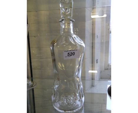 A Dewars scotch whisky commemorative clear glass decanter