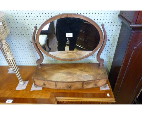 A 19th Century mahogany dressing table mirror, having three base drawers.