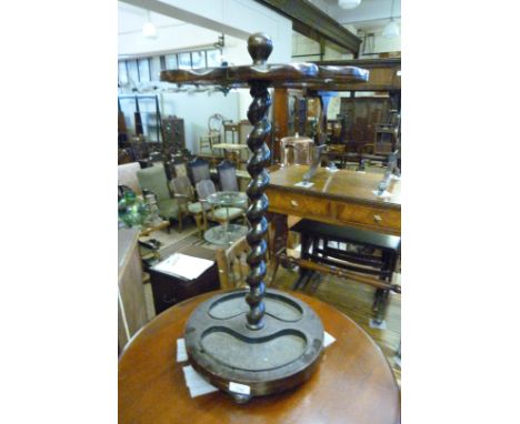 An early 20th Century oak barleytwist stick stand.