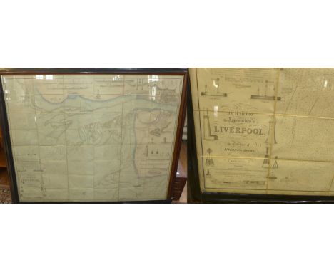 A large coloured map entitled 'A Chart of the Approaches to Liverpool from a survey made by Direction of the Trustees of the 