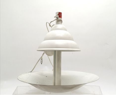 Parasolux retro white finish metal light fitment - 39cm diameter &amp; in overall good used condition 