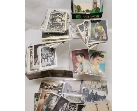 Ex dealers lot of themed postcards inc Rathmullen Post Office, hunting, royalty, churches, exhibition, bullfighting &amp; 2 c