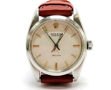 Rolex oyster royal manual wind precision gents wristwatch in a stainless steel 32mm case - has a RARE model 6427 and is marke