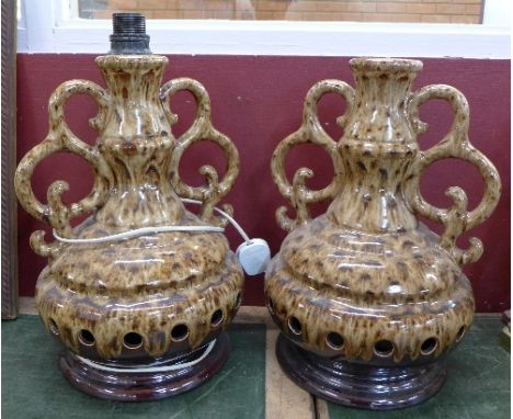 A pair of table lamp bases, 40cm