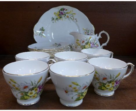 A Duchess china six setting tea service, Spring