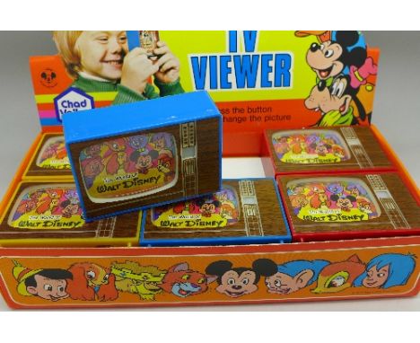 A shop display pack of Chad Valley Walt Disney TV viewers, twelve in total