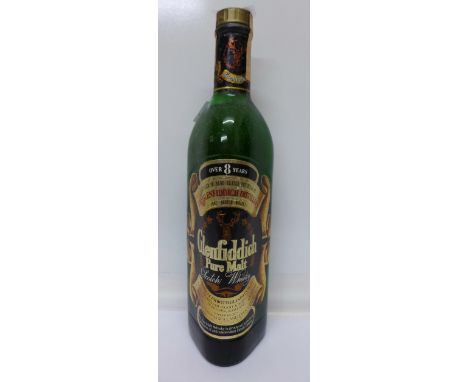 One bottle of Glenfiddich Pure Malt Over 8 Years Old Scotch whisky