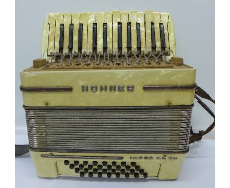 A Hohner Imperial 11A accordion, a/f