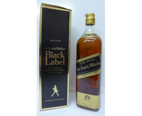 One bottle of Johnnie Walker Black Label Extra Special Old Scotch whisky, boxed