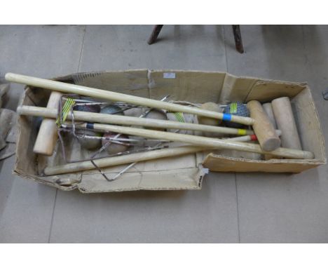 A vintage croquet set 