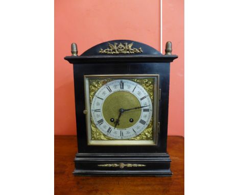 An early 20th Century German ebonised Lenzkirch bracket clock 
