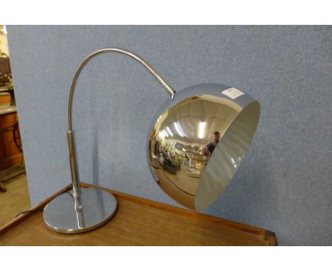 A chrome arc table lamp 