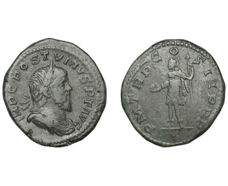 Postumus (259-268), Sestertius, Lugdunum, 260, laureate, draped and cuirassed bust right, imp c postvmvs p f avg, rev. Empero