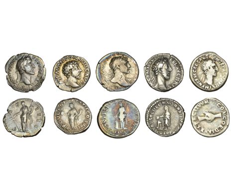 Nerva (96-98), Denarius, 98, laureate head right, rev. clasped hands, 3.04g/6h (RIC 48); Trajan, Denarius, 103-11, laureate a