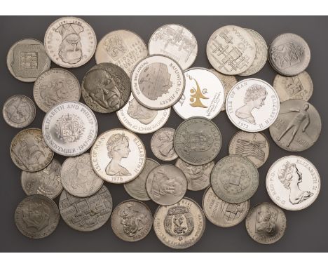 Miscellaneous, CZECHOSLOVAKIA, 100 Korun, 1990, 100th Velká Pardubická steeple chase, Prague (KM 141); FALKLAND ISLANDS, Eliz