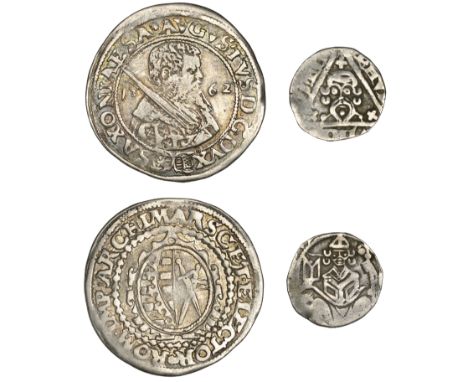 Germany, Saxony, Augustus I, One-Eighth Thaler, 1562, Dresden, 3.43g/5h (Kahnt 99; Kohl 48); MÜNSTER, Bishopric, Eberhard von